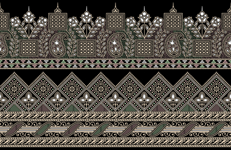 Seamless dark traditional indian borderの写真素材