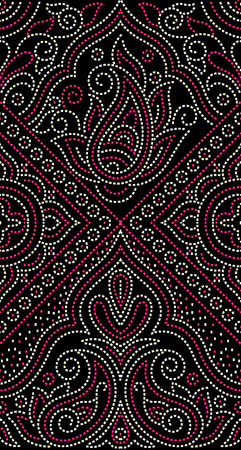 Seamless dark indian paisley borderの写真素材