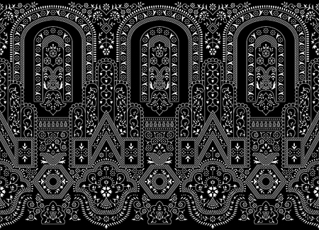 Seamless traditional indian antique border designの写真素材