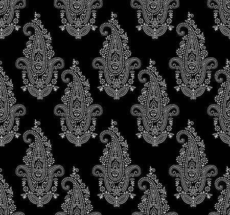 Seamless traditional indian paisley patternの写真素材