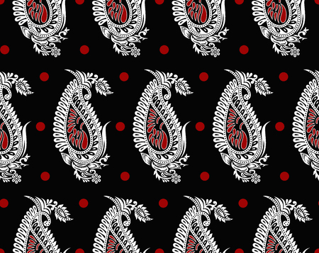 Seamless traditional indian dark paisley patternの写真素材
