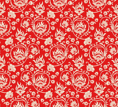 Seamless damask fancy floral wallpaperのイラスト素材