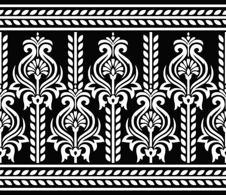 Seamless black and white borderのイラスト素材