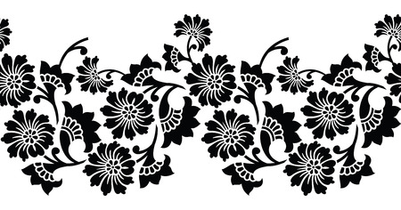 Seamless vector floral borderのイラスト素材