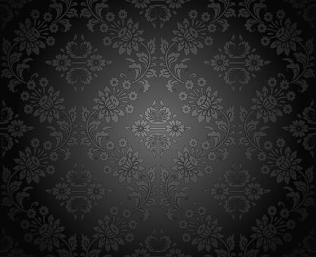 Seamless royal dark damask wallpaperのイラスト素材