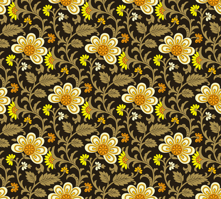 Seamless brown  floral backgroundのイラスト素材