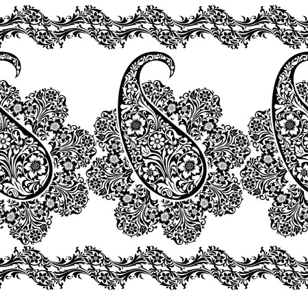 Paisley seamless borderのイラスト素材