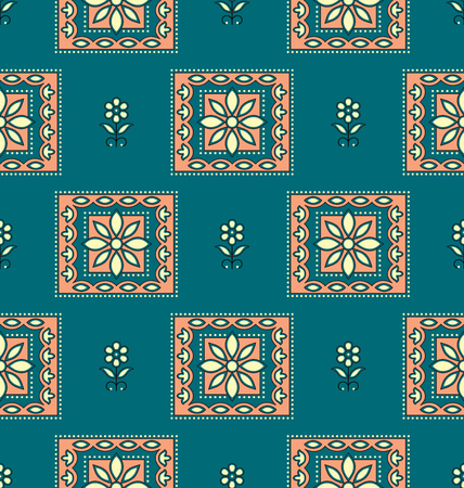 Traditional seamless textile patternのイラスト素材