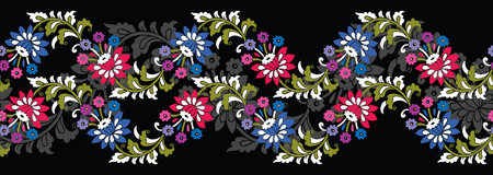 Seamless vintage floral borderのイラスト素材