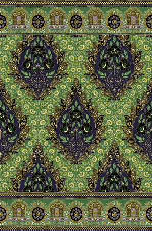 Seamless traditional indian textile fabric borderの写真素材