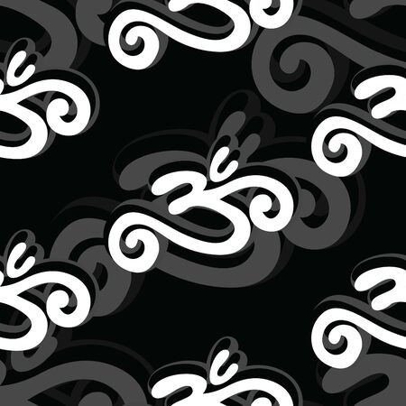 Aum (Om) Hindu Symbol Tile Patternのイラスト素材
