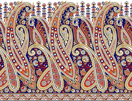 Paisley seamless border based on Asian elementsの写真素材