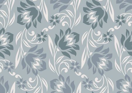 Seamless floral textile fabric pattern designのイラスト素材