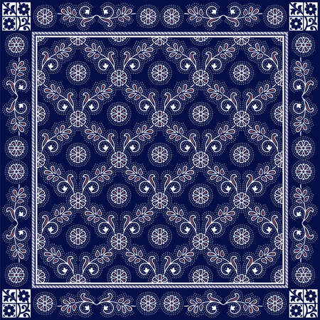 Vector ornament floral Bandana Print designのイラスト素材