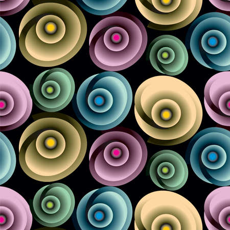 Seamless colorful abstract swirly 3D pattern designのイラスト素材