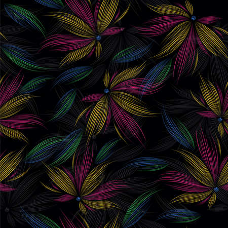 Seamless vector abstract floral pattern designのイラスト素材