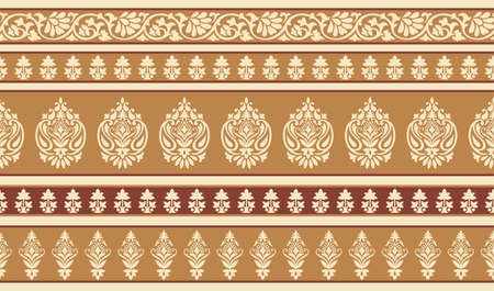 Vector paisley border design with flowerのイラスト素材
