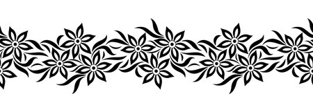 Seamless decorative floral border designのイラスト素材