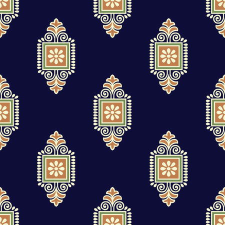 Seamless Asian silky fabric pattern designのイラスト素材