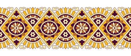 Vector geometrical floral border design