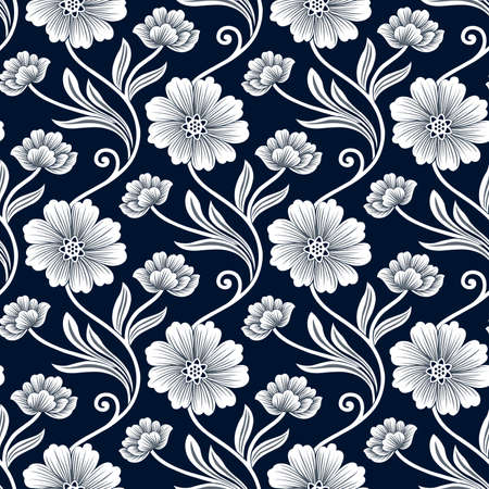 Vintage textile flower pattern designのイラスト素材