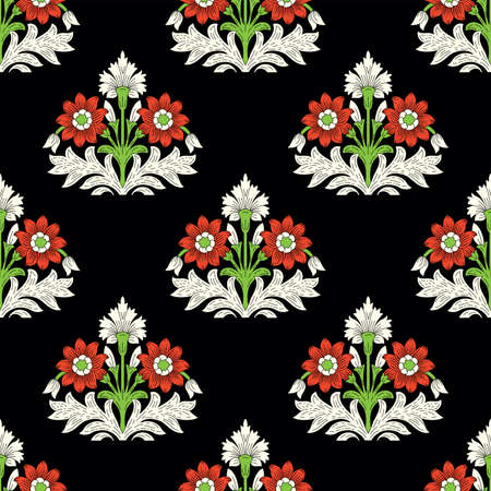 Traditional Asian damask pattern designのイラスト素材