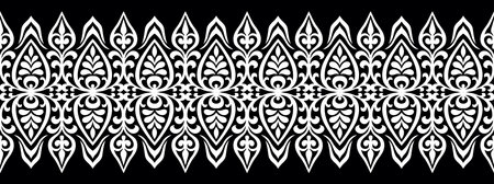 Seamless decorative black and white borderのイラスト素材