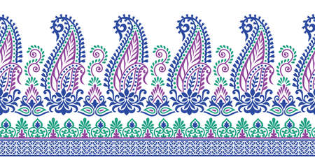 Paisley border with geometrical shapesのイラスト素材