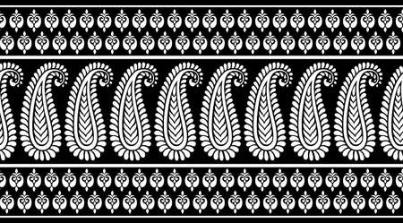 Asian seamless vector paisley border designのイラスト素材