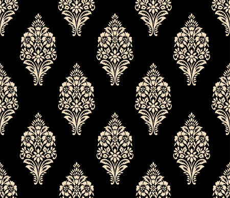 Seamless decorative floral damask wallpaper pattern