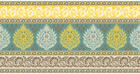 Vintage vector floral border designのイラスト素材
