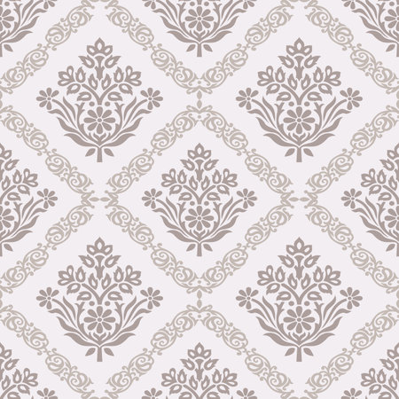 Seamless Asian damask wallpaper patternのイラスト素材