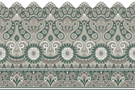 Traditional Asian silky paisley border designの写真素材