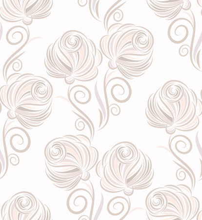 Abstract seamless vector rose flower pattern designのイラスト素材