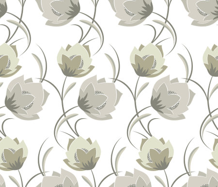 Seamless cute vector floral pattern designのイラスト素材