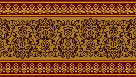 Seamless traditional Asian border designのイラスト素材