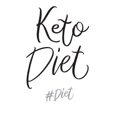 Diet hand written lettering words: ketodiet. Healthy food design on white backgroundのイラスト素材