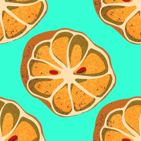 Seamless pattern of orange. Organic waste theme. Illustration for home food processing and compost, organic waste, zero waste, environmental problemのイラスト素材