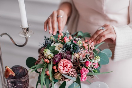 ripe figs on the wedding buffet table. Flowersの写真素材