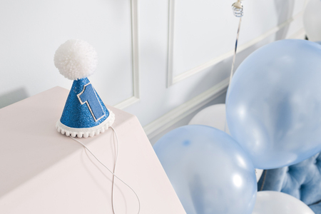 Decorated number 1 for a birthday. Happy birthday one yearの写真素材