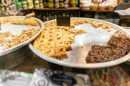 Variety of sweets Pastry. Traditional Eastern dessert Eastern sweets in a wide range, baklava,...
