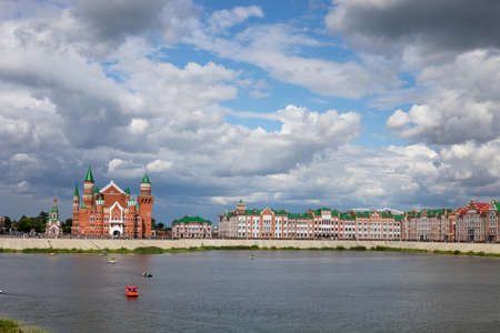 View of the embankment in the city of Yoshkar-Ola of the Republic of Mari-el Russiaのeditorial素材
