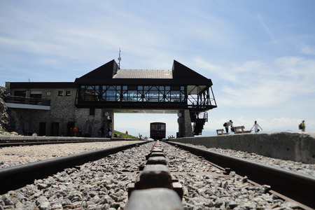Schafberg Austria The Schafbergbahn is a narrow gauge rack railway in Austria. Takes you from St. Wolfgang up to the Schafberg 1782 m.の写真素材