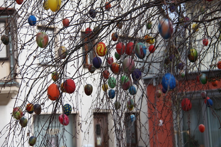 Fountain decorated Easter eggs / Well decorated Easter eggs