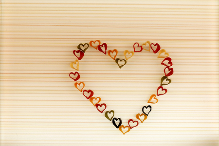 Pasta in the shape of hearts / heart