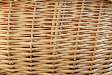 Wicker basket made of twigsの写真素材