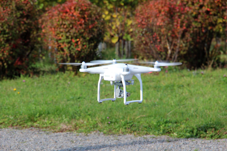Quadrocopter / Drone / Drone rises into the sky