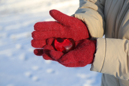 Heart on the palmsの写真素材