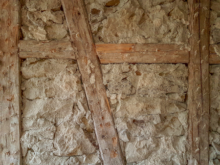 The walls of the old house from the insideの写真素材