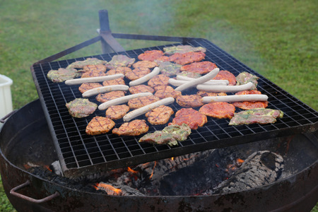 Meat fried on the grill